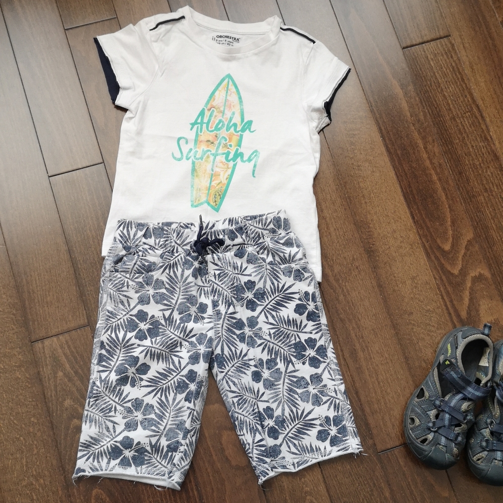Boys surf-themed cotton set - size 5